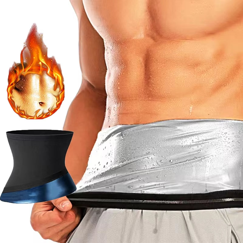 Men's Slimming Body Shaper Sauna Sweat Belt and Fat Burning Waist Trainer Corset for Enhanced Athletic Performance and Body Contouring