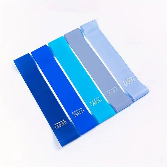 5-Piece Gradient Resistance Silicone Stretch Strap Set for Fitness and Yoga