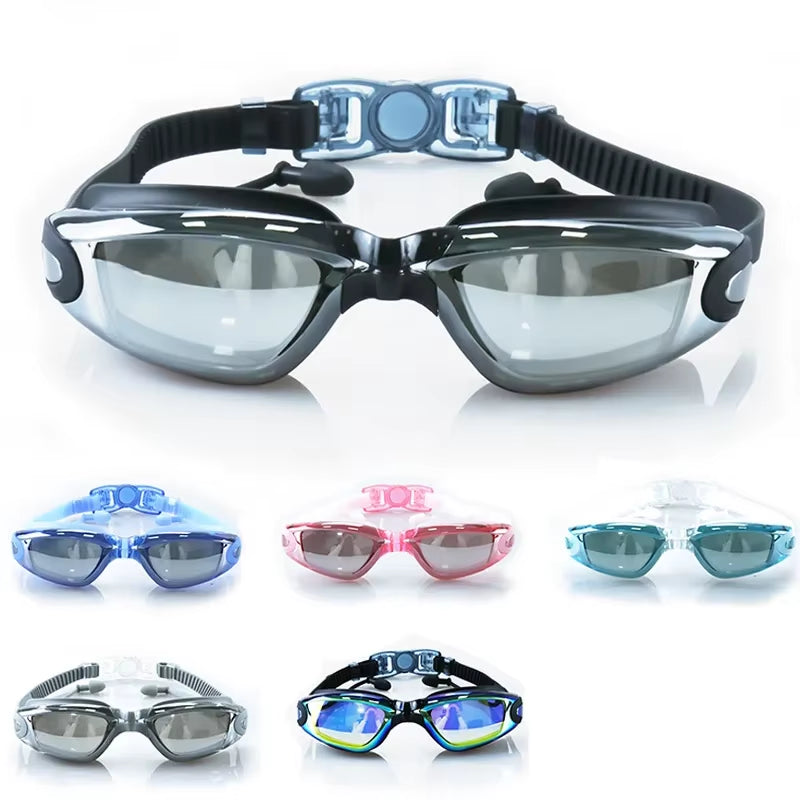 Professional Anti-Fog UV Protection Swimming Goggles for Adults - Waterproof Adjustable Silicone Swim Glasses for Men and Women
