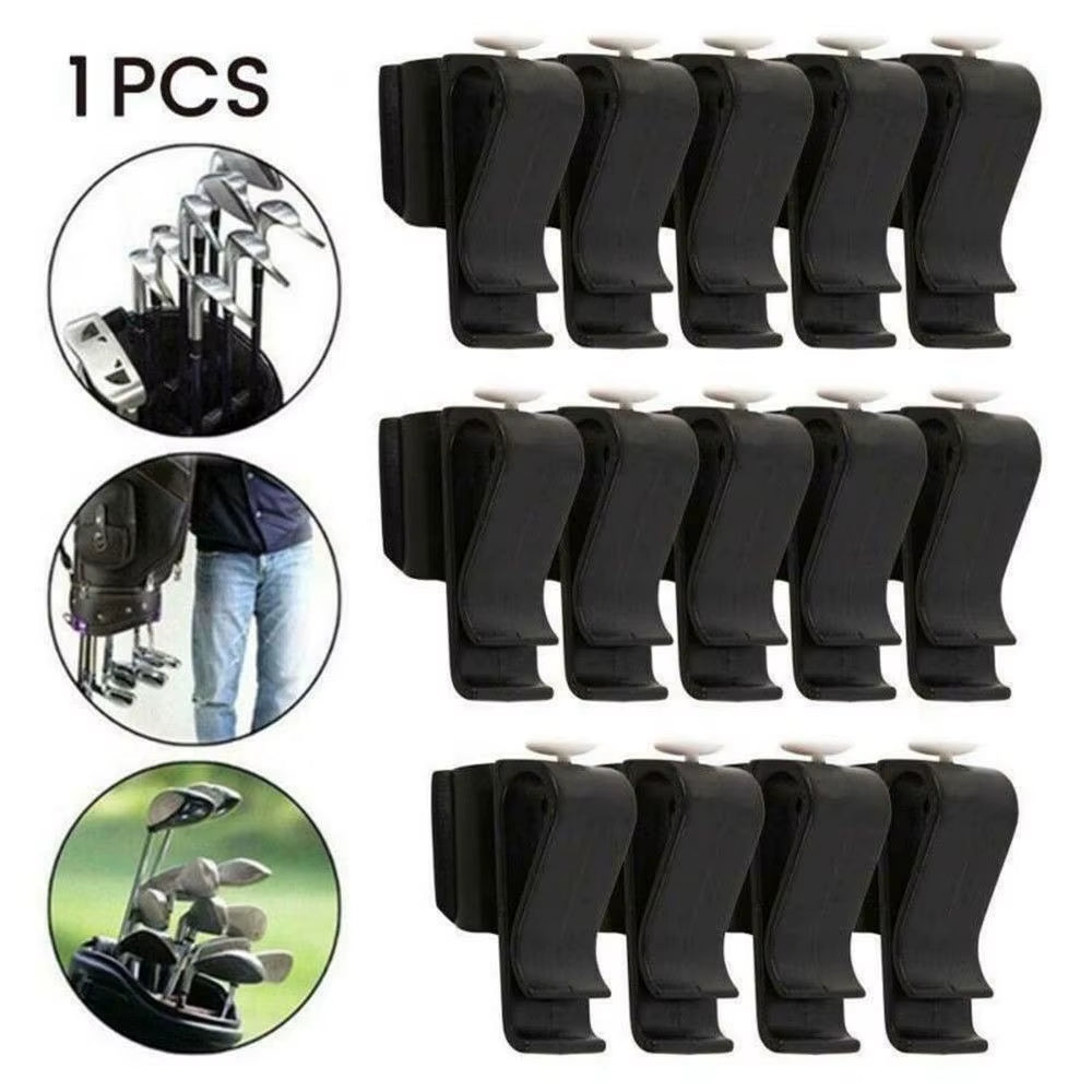Durable Plastic Golf Club Bag Clips with Putter Clamp Holder - Black Organizer for Men and Women