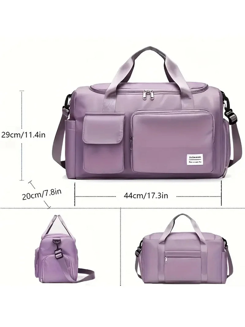 Large Capacity Carry-On Travel Bag - Weekender Duffle with Shoe Compartment for Women, Ideal for Sports and Fitness