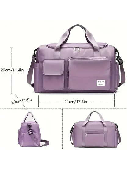 Large Capacity Carry-On Travel Bag - Weekender Duffle with Shoe Compartment for Women, Ideal for Sports and Fitness