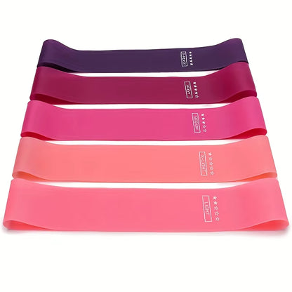 5-Piece Gradient Resistance Silicone Stretch Strap Set for Fitness and Yoga