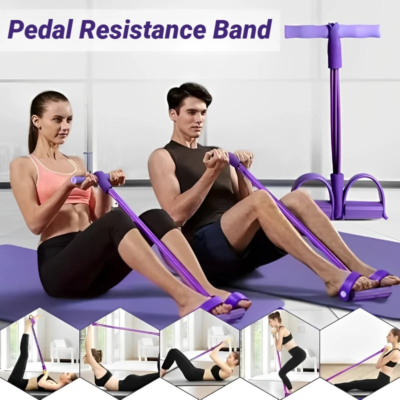 Pedal Tensor de 4 Tubos – Banda Elástica Multifuncional para Entrenamiento en Casa | Kyos Sport