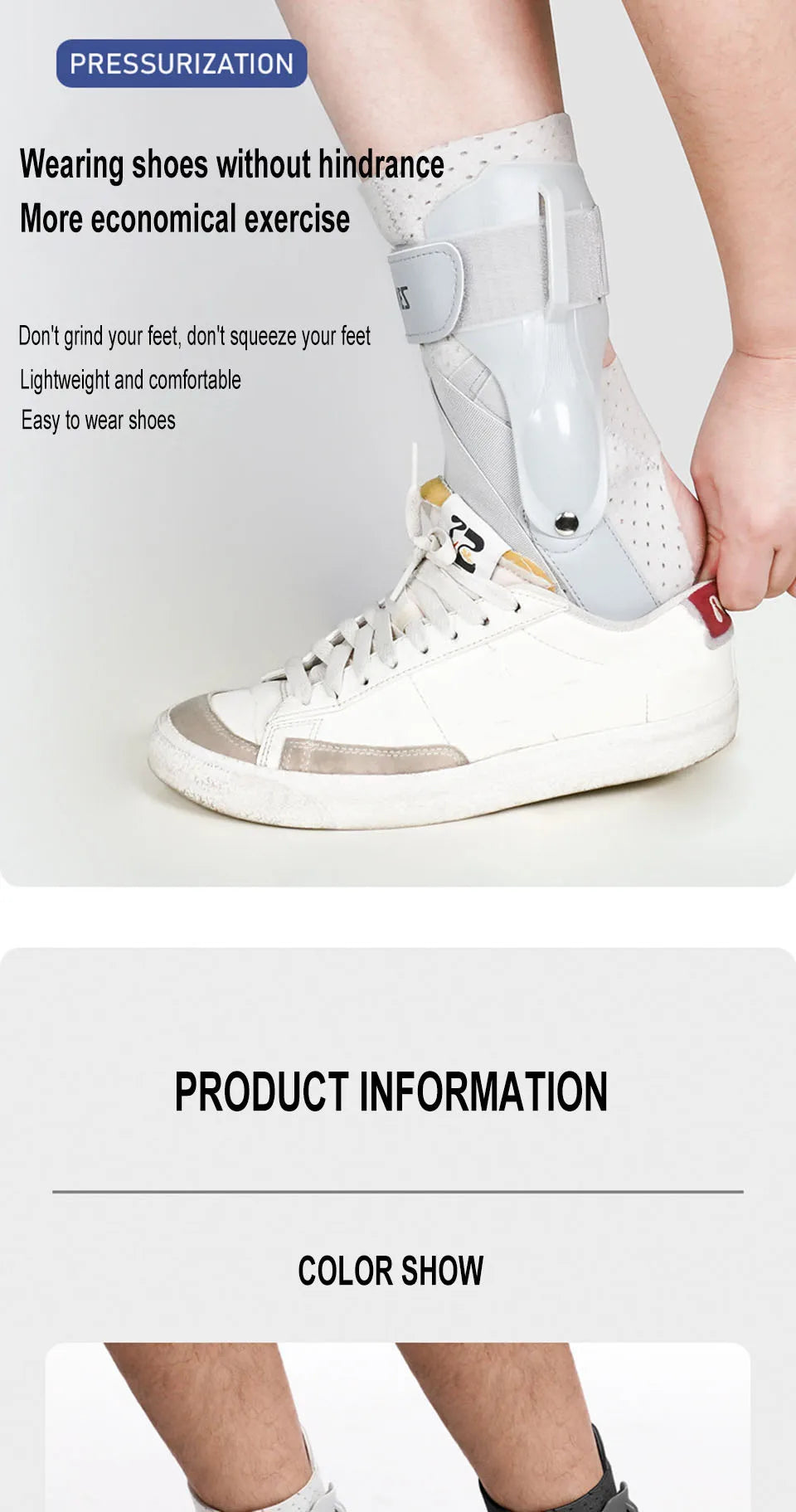 Tobillera de Compresión Deportiva AOLIKES | Soporte Antideslizante para Lesiones, Esguinces y Fascitis Plantar – Kyos Sport