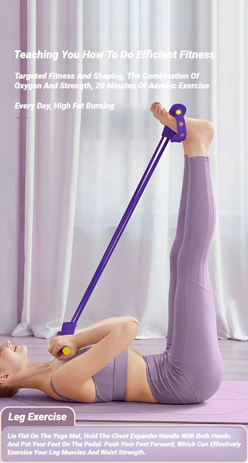 Pedal Tensor de 4 Tubos – Banda Elástica Multifuncional para Entrenamiento en Casa | Kyos Sport