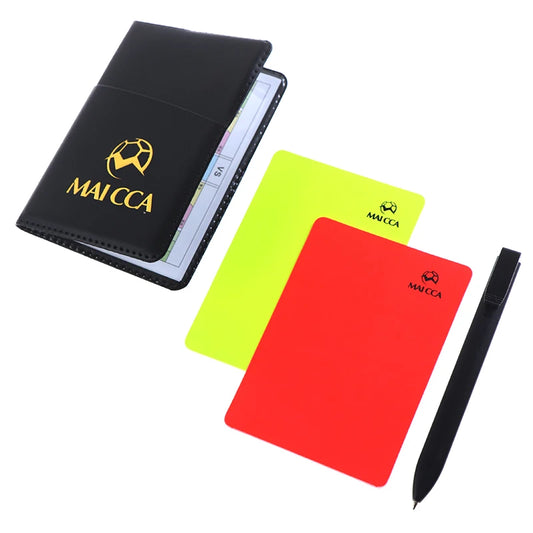 Set Profesional de Árbitro – Tarjetas Roja y Amarilla con Estuche de Cuero para Fútbol y Deportes