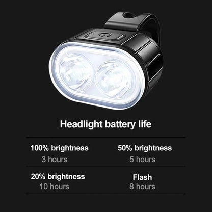 Set de Luces LED para Bicicleta Delantera y Trasera USB Recargable Impermeable IPX5