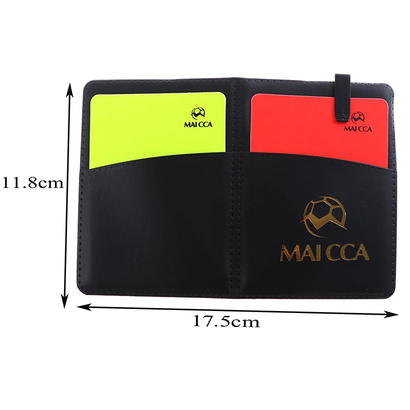 Set Profesional de Árbitro – Tarjetas Roja y Amarilla con Estuche de Cuero para Fútbol y Deportes