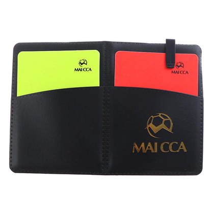 Set Profesional de Árbitro – Tarjetas Roja y Amarilla con Estuche de Cuero para Fútbol y Deportes