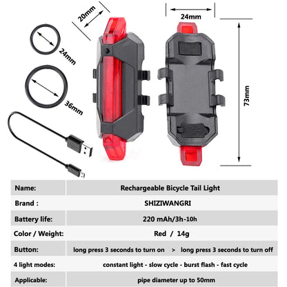 Set de Luces LED para Bicicleta Recargables – Luz Delantera 700LM + Luz Trasera con Modos y Resistencia al Agua