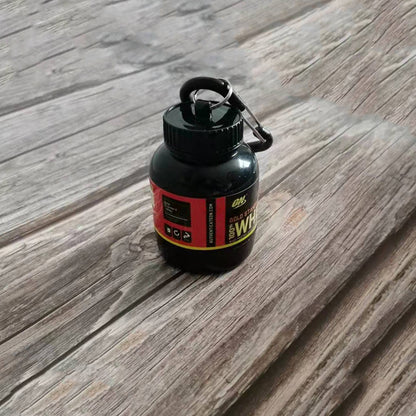 Botella Mini Portátil de Proteína 100ml – Contenedor para Suplementos con Llavero y Embudo