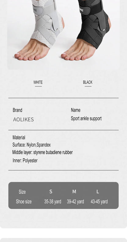 Tobillera de Compresión Deportiva AOLIKES | Soporte Antideslizante para Lesiones, Esguinces y Fascitis Plantar – Kyos Sport