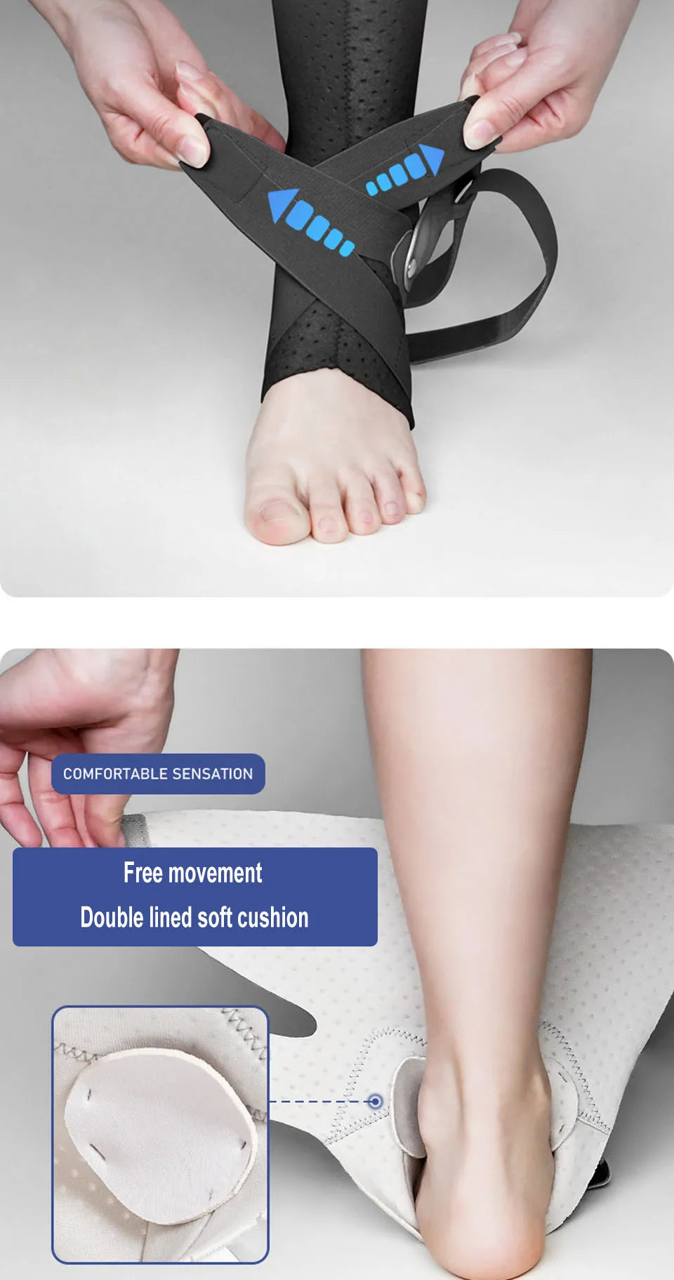 Tobillera de Compresión Deportiva AOLIKES | Soporte Antideslizante para Lesiones, Esguinces y Fascitis Plantar – Kyos Sport