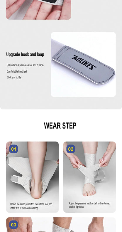 Tobillera de Compresión Deportiva AOLIKES | Soporte Antideslizante para Lesiones, Esguinces y Fascitis Plantar – Kyos Sport