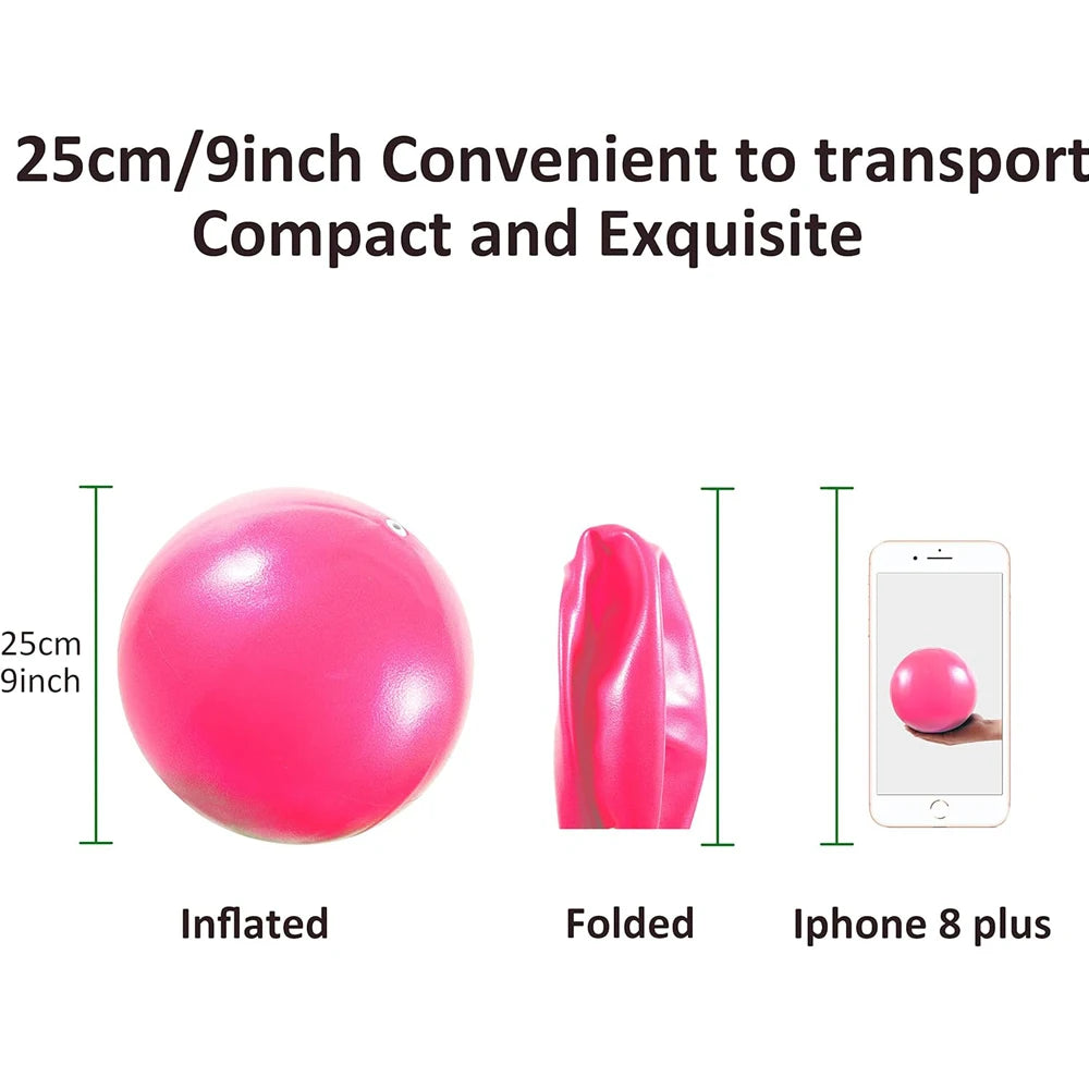 Pelota Mini de Yoga y Pilates 25 cm Antideslizante y Anti Explosión para Entrenamiento y Rehabilitación