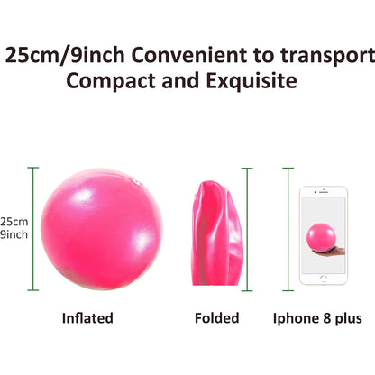 Pelota Mini de Yoga y Pilates 25 cm Antideslizante y Anti Explosión para Entrenamiento y Rehabilitación