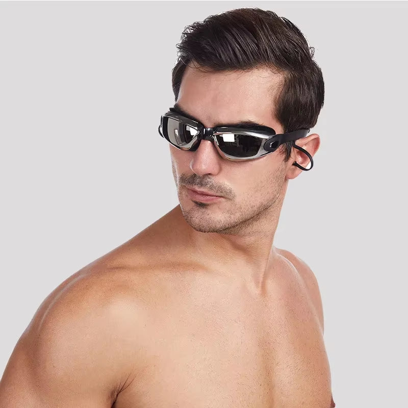 Professional Anti-Fog UV Protection Swimming Goggles for Adults - Waterproof Adjustable Silicone Swim Glasses for Men and Women