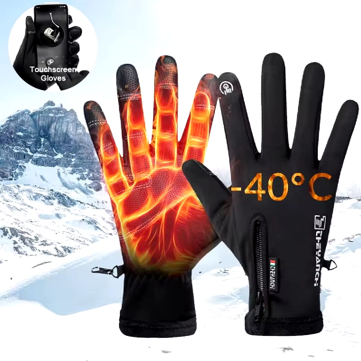 Premium Waterproof Thermal Touch Screen Gloves for Cold Weather Activities - Ideal for Running, Hiking, and Skiing